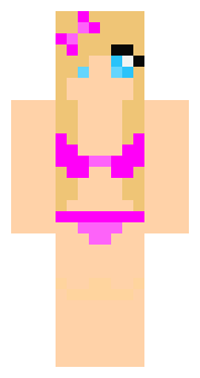 Skin do Minecraft - gor?ca laska blondynka w bikni koloru ró?owego - hot blonde bikini girl with pink bikini - polecana wszystkim fanom gor?cych lasek w bikini.