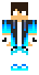 Poka¿ przód skina do Minecrafta Blue Creeper od przodu