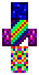 Poka¿ ty³ skina do Minecrafta Rainbow Alien od ty³u