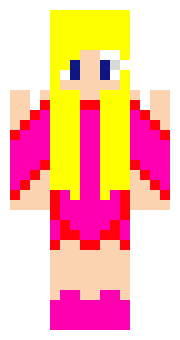 Super Różowa Blondynka Dziewczyna - Super Pink Blonde Girl - super stylowy glamour z różowymi skrzydłami anioła skin do Minecraft, który powinien spodobać się wszystkim lubiącym róż dziewczynom grający w Minecrafta