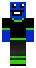 qudkaa - skin do Minecrafta, skiny do Minecraft, skin do Minecraft, Minecraft skin, Minecraft skins - niebieski ludzik w czarnym ubraniu z zielonymi paskami POLECAM!!!