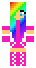 Pokaż przód skina do Minecrafta Rainbow Girl od przodu